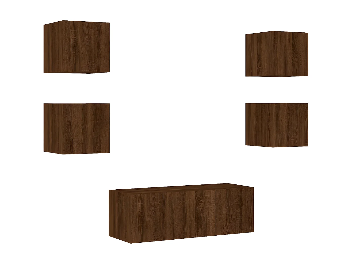 Ensemble de meuble TV avec LED 6 pcs chêne marron bois d'ingénierie WET3194