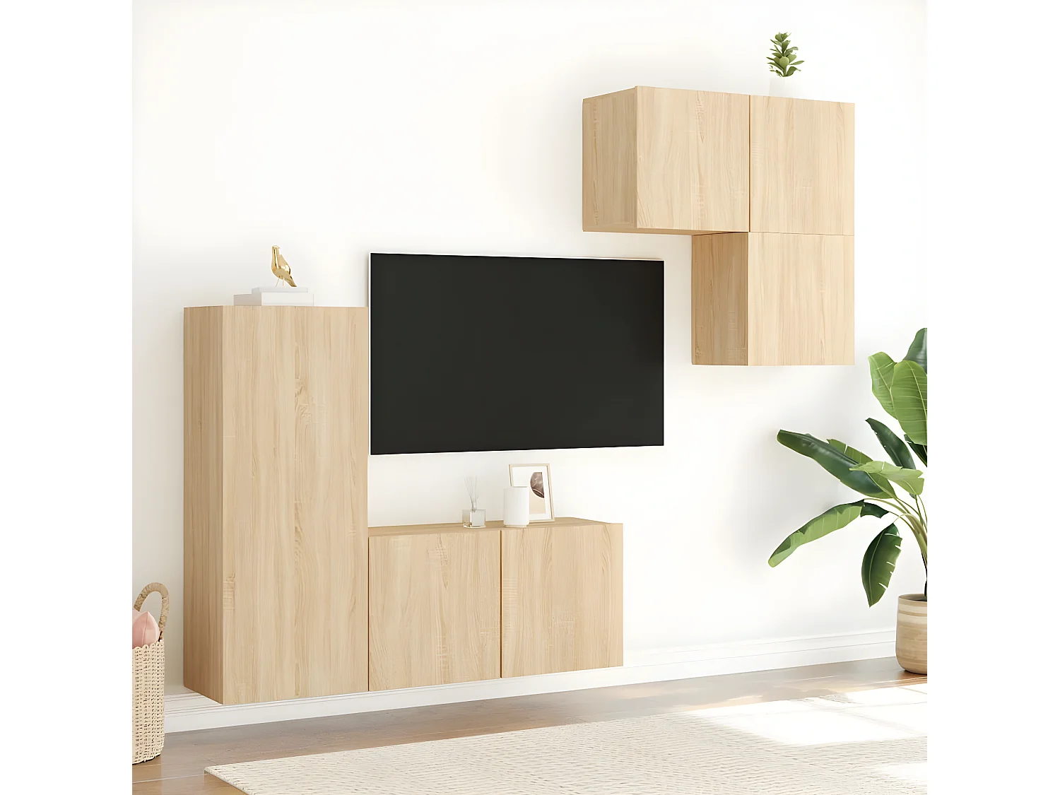 Ensemble de meuble TV 4 pcs chêne sonoma bois d'ingénierie WET5870