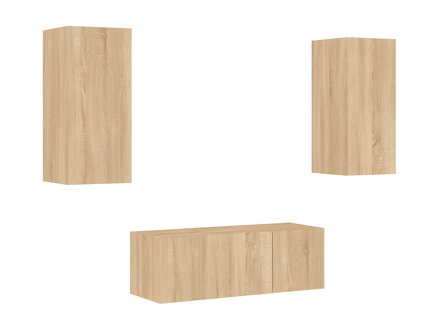 Ensemble de meuble TV avec LED 4 pcs chêne sonoma bois d'ingénierie WET7155