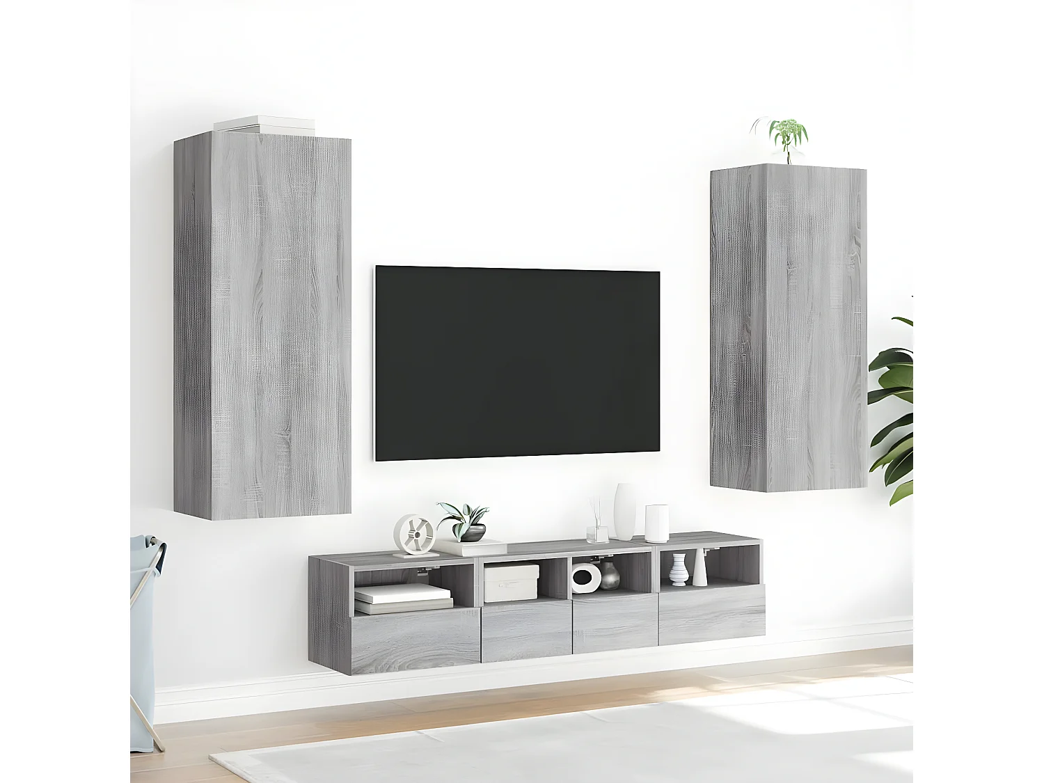 Ensemble de meuble TV 5 pcs sonoma gris bois d'ingénierie WET2563