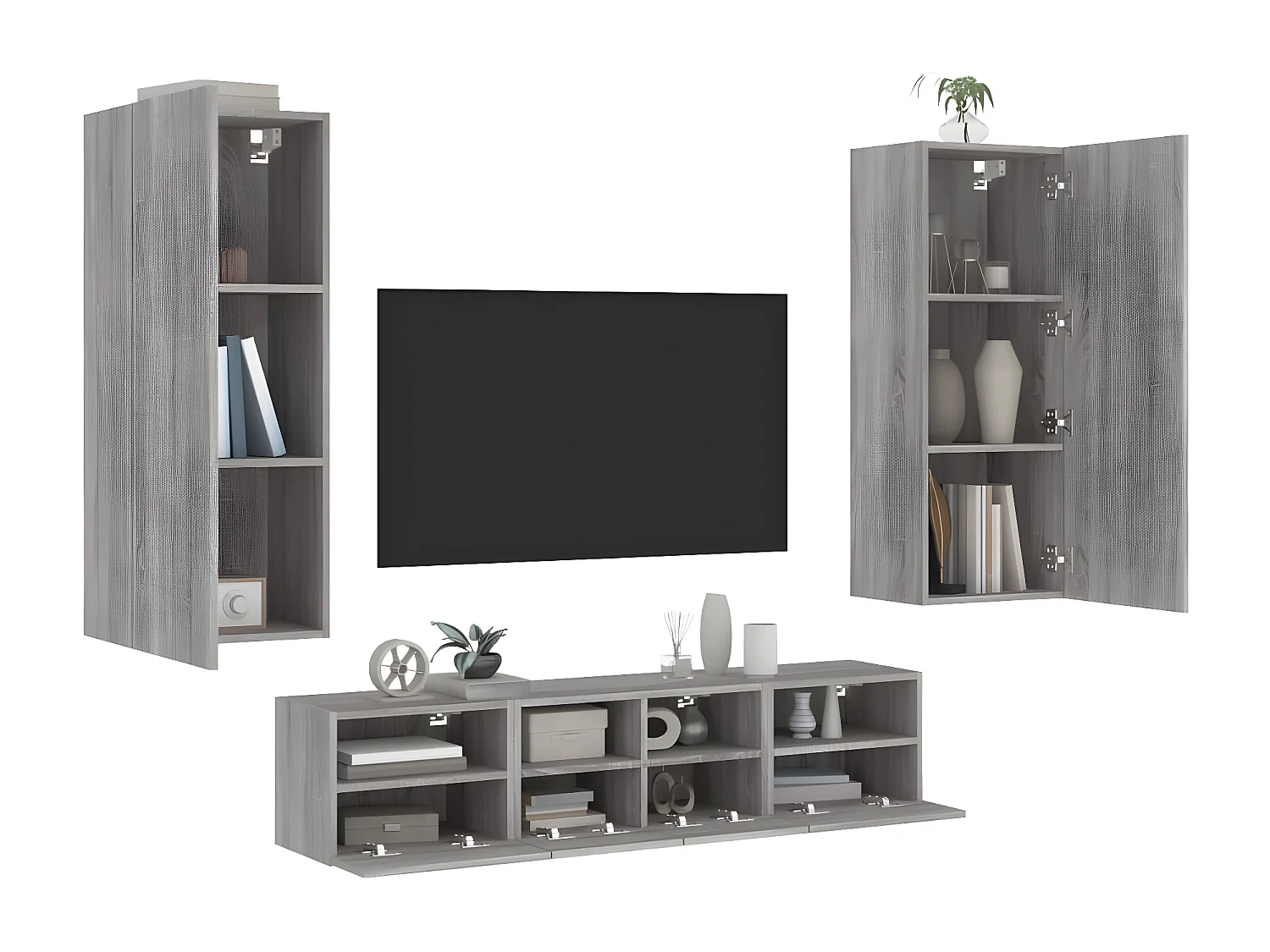 Ensemble de meuble TV 5 pcs sonoma gris bois d'ingénierie WET2563