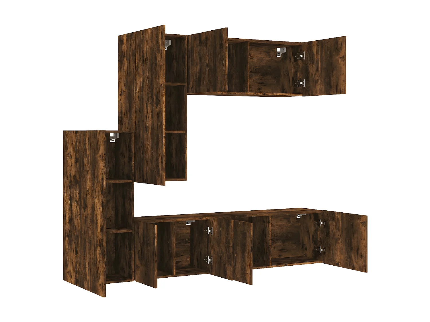 Ensemble de meuble TV 5 pcs chêne fumé bois d'ingénierie WET7238