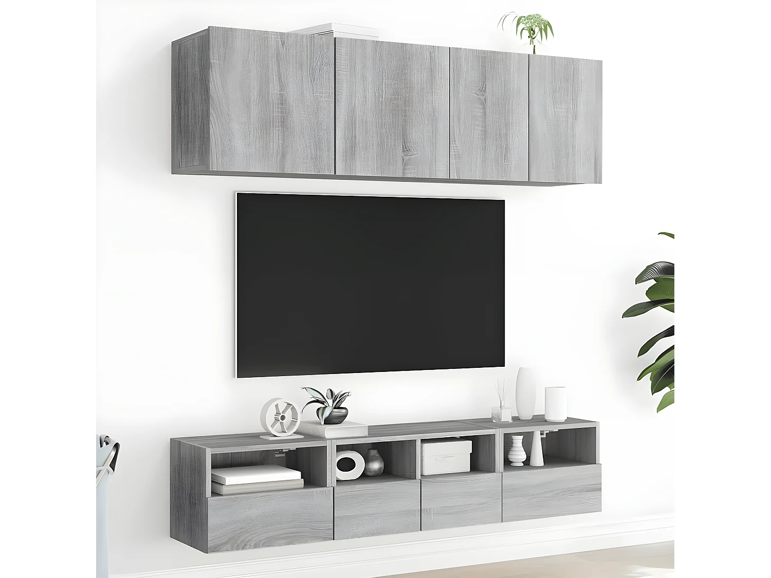 Ensemble de meuble TV 5 pcs sonoma gris bois d'ingénierie WET9801