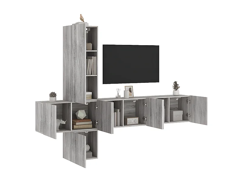 Ensemble de meuble TV 5 pcs sonoma gris bois d'ingénierie WET3883