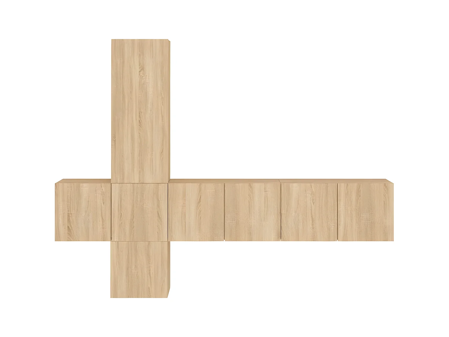 5-delige Tv-wandmeubelset bewerkt hout sonoma eikenkleurig NL74183