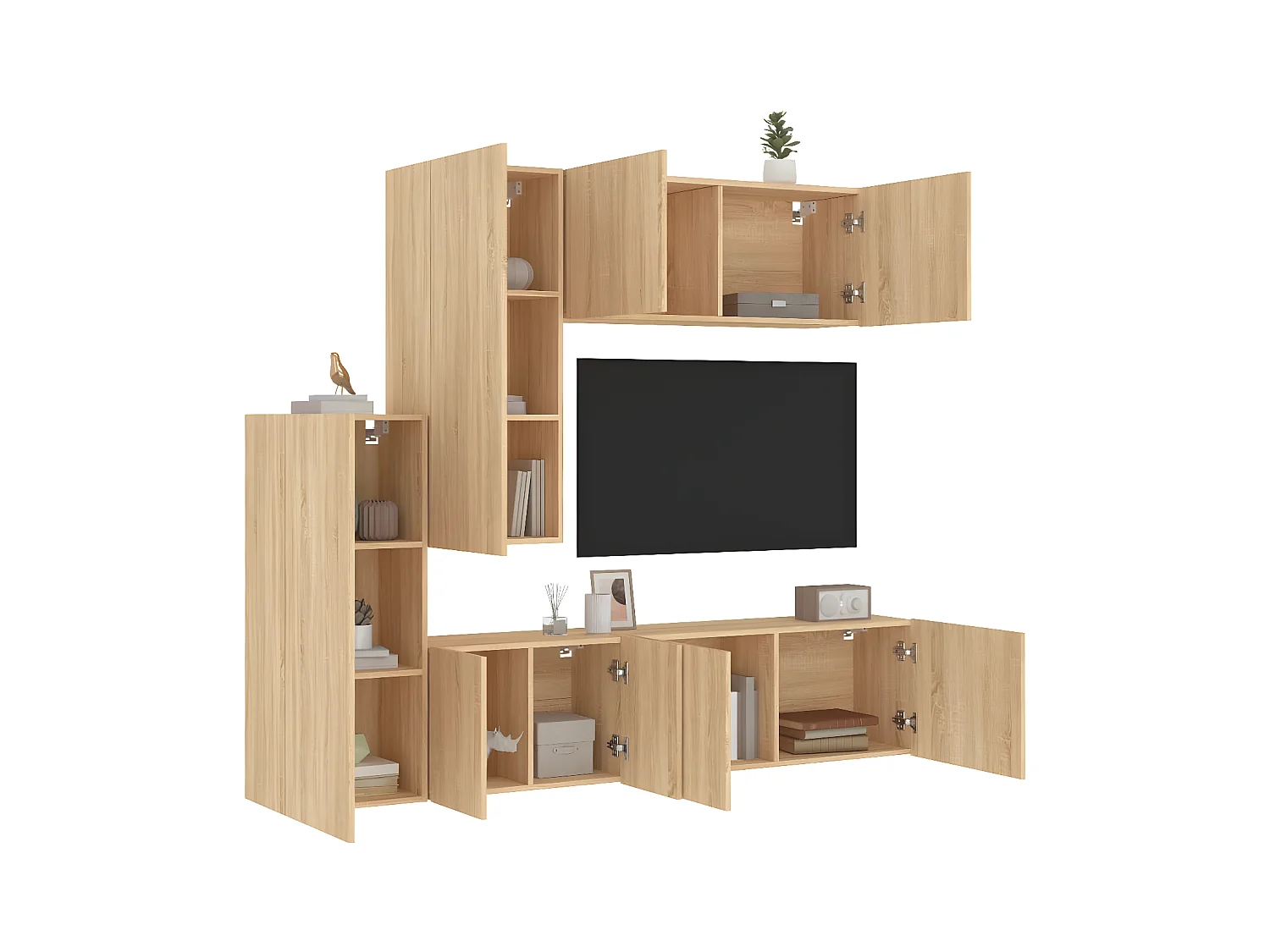 Ensemble de meuble TV 5 pcs chêne sonoma bois d'ingénierie WET5196
