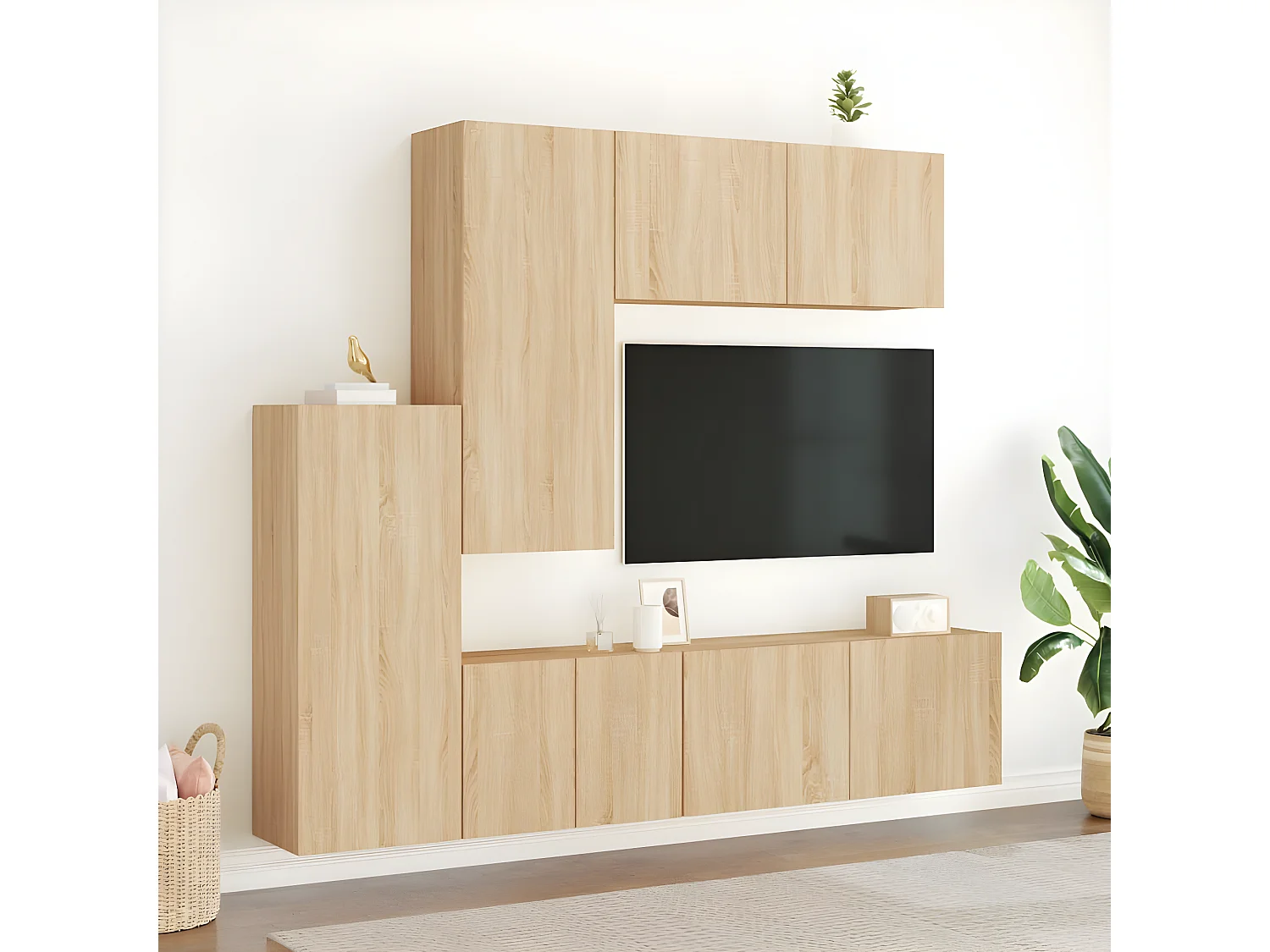 Ensemble de meuble TV 5 pcs chêne sonoma bois d'ingénierie WET5196