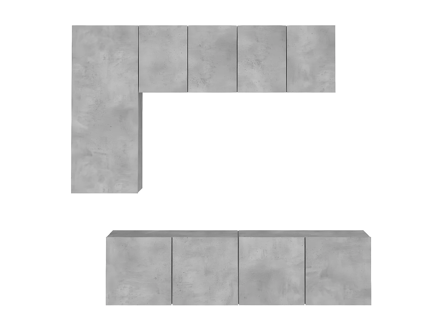 5-delige Tv-wandmeubelset bewerkt hout betongrijs NL156600