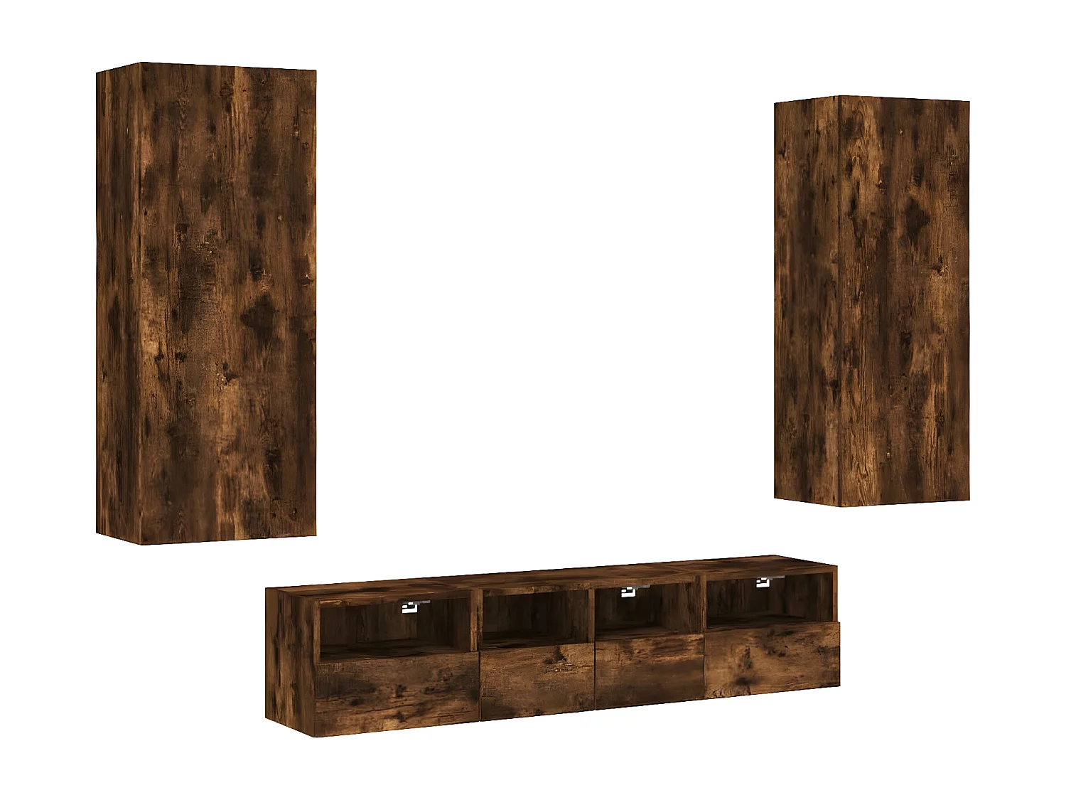 Ensemble de meuble TV 5 pcs chêne fumé bois d'ingénierie WET4456