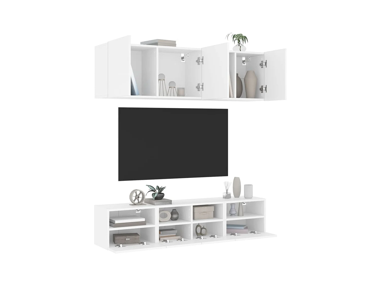 Ensemble de meuble TV 5 pcs blanc bois d'ingénierie WET2941