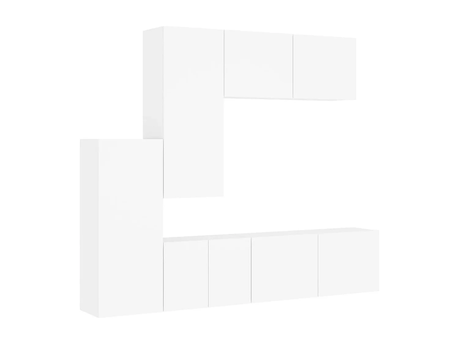 Ensemble de meuble TV 5 pcs blanc bois d'ingénierie WET8156