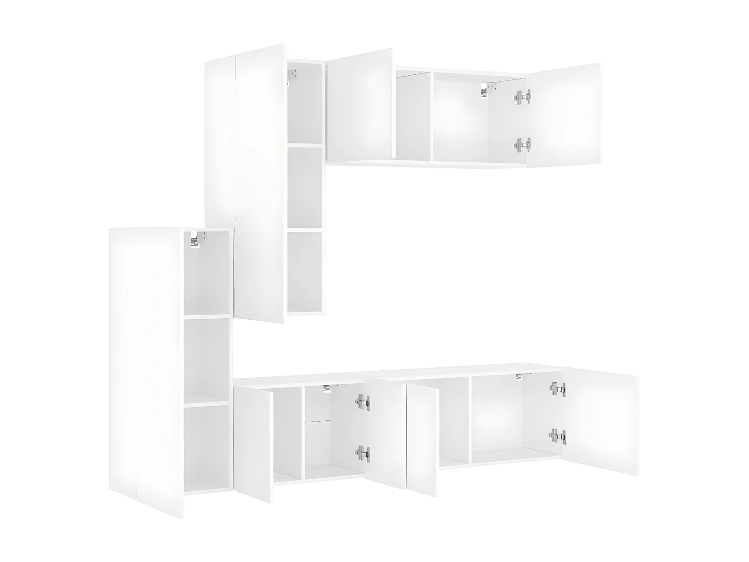 Ensemble de meuble TV 5 pcs blanc bois d'ingénierie WET8156