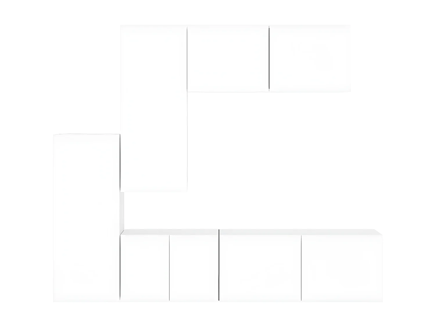 Ensemble de meuble TV 5 pcs blanc bois d'ingénierie WET8156