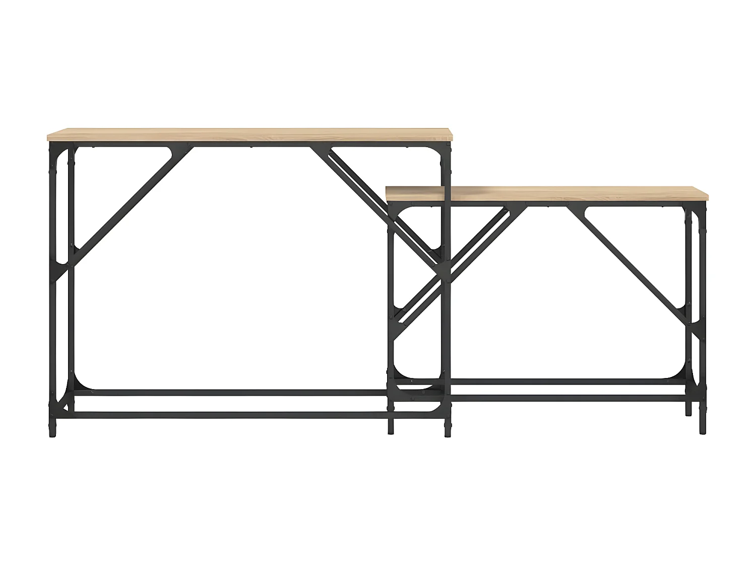 Tables console gigognes 2 pcs chêne sonoma bois d'ingénierie GHR35626
