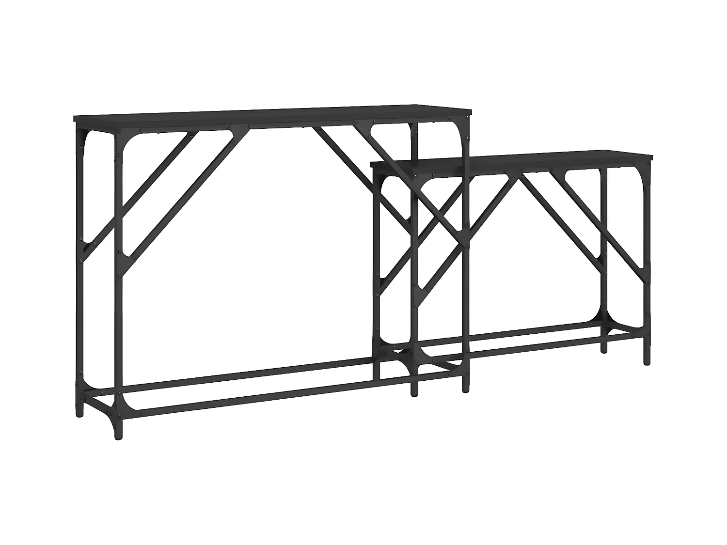 2er-set-Konsolentisch,Flurtische Schwarz Holzwerkstoff -gkd547174