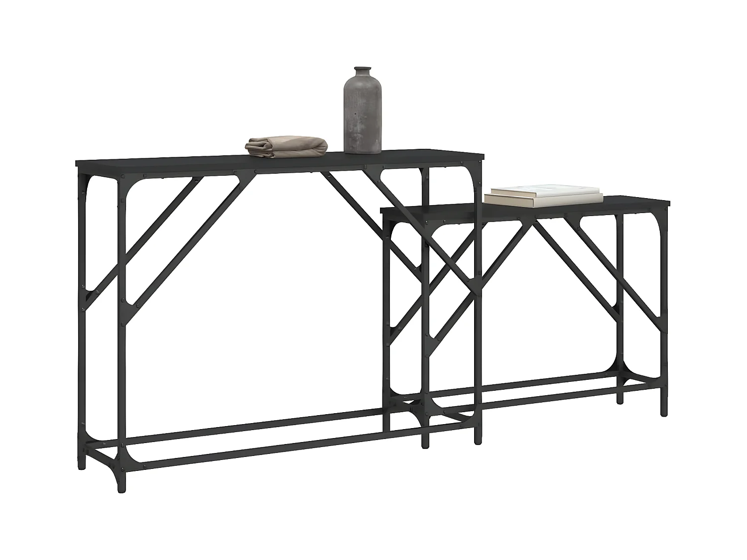 2er-set-Konsolentisch,Flurtische Schwarz Holzwerkstoff -gkd547174