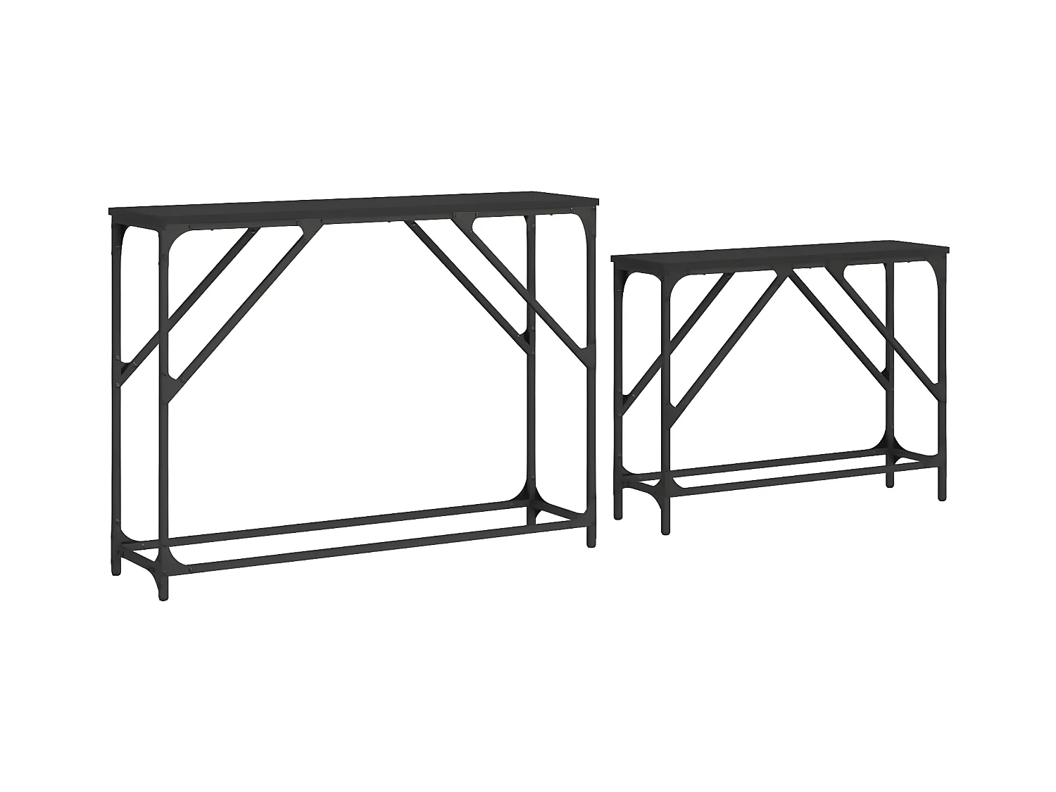 2er-set-Konsolentisch,Flurtische Schwarz Holzwerkstoff -gkd547174