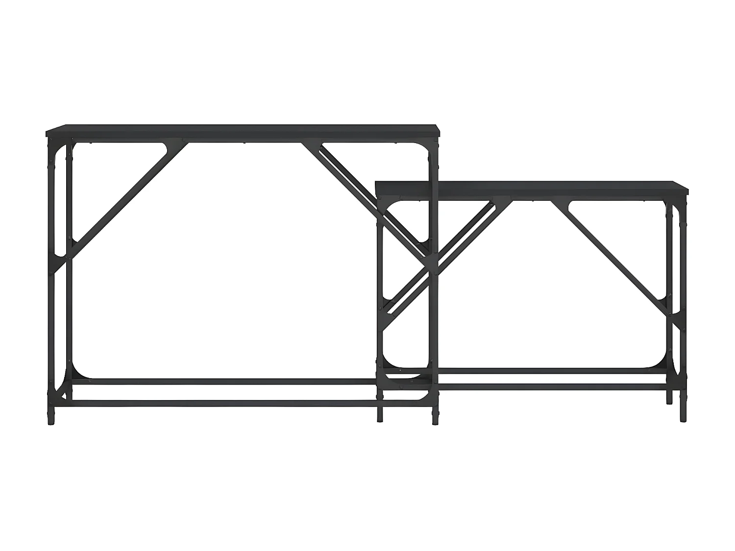 2er-set-Konsolentisch,Flurtische Schwarz Holzwerkstoff -gkd547174