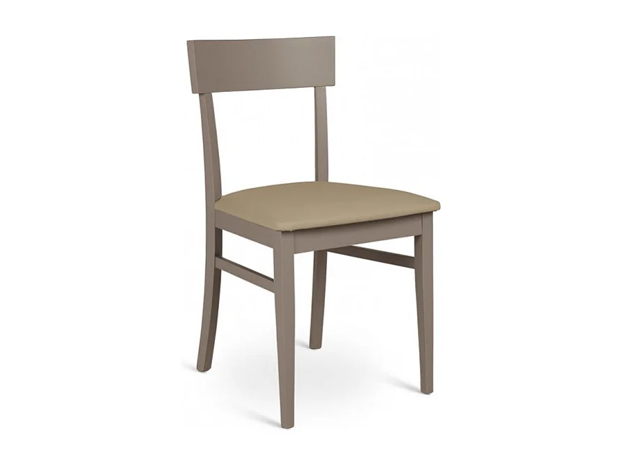 Monaco - Stoel in duifgrijs gelakt hout eco-leer 2 st