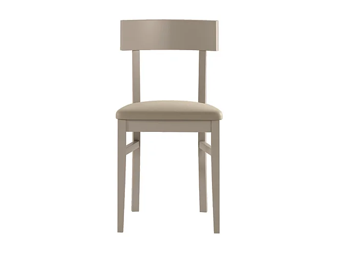 Monaco - Stoel in duifgrijs gelakt hout eco-leer 2 st