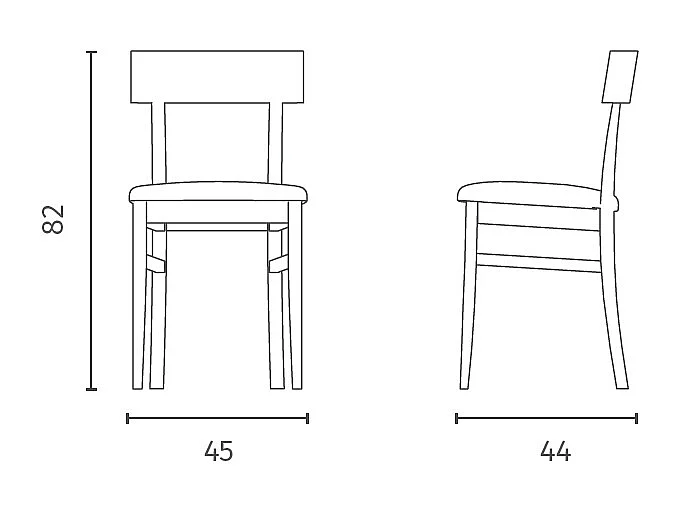 Monaco - Stoel in duifgrijs gelakt hout eco-leer 2 st