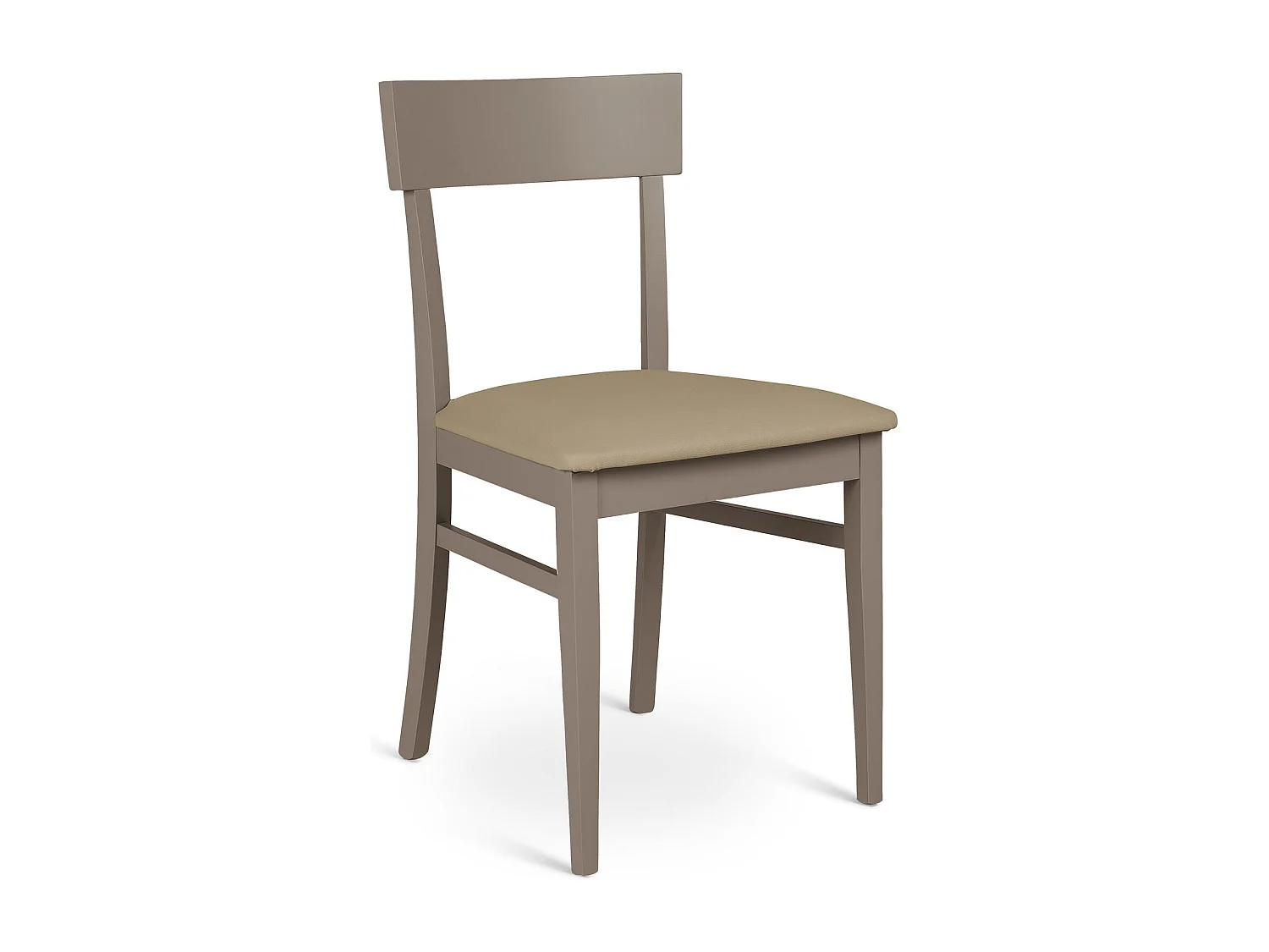 Monaco Chaise en éco-cuir en bois laqué gris tourterelle 2 pcs