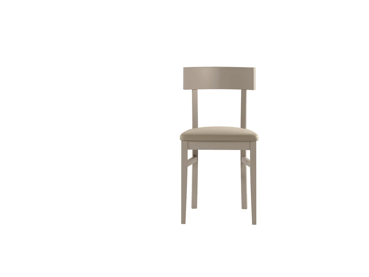 Monaco Chaise en éco-cuir en bois laqué gris tourterelle 2 pcs