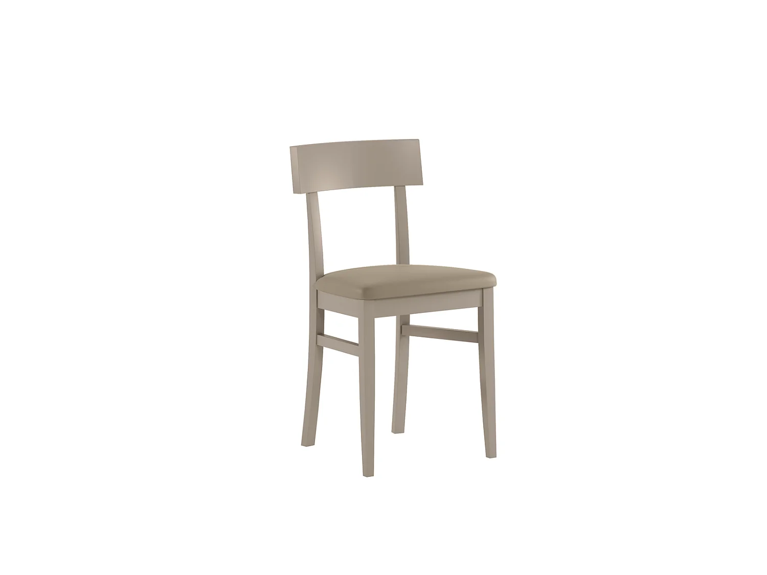 Monaco Chaise en éco-cuir en bois laqué gris tourterelle 2 pcs