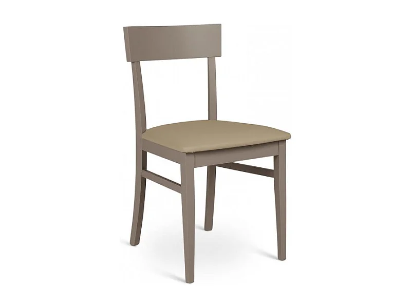 Monaco - Stoel in duifgrijs gelakt hout eco-leer 2 st
