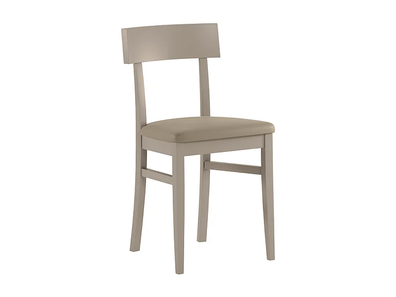Monaco - Silla en ecopiel madera lacada gris tórtola 2 uds