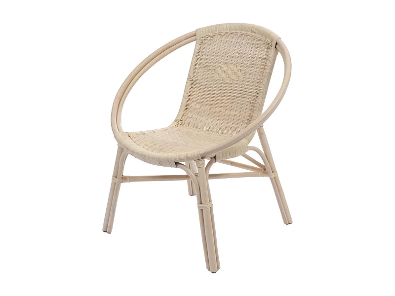Fauteuil rond en rotin naturel - CROZON