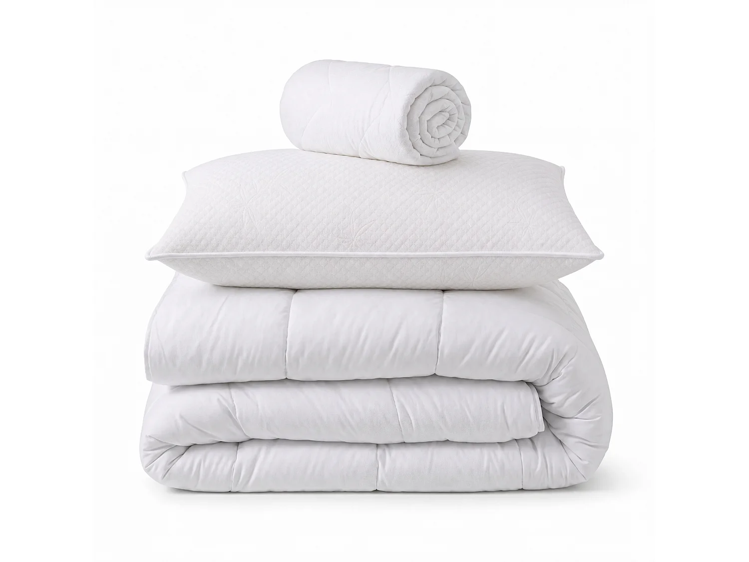 Ensemble Venus 90x190 cm Matelas Mousse + Sommier Métal - Blanc