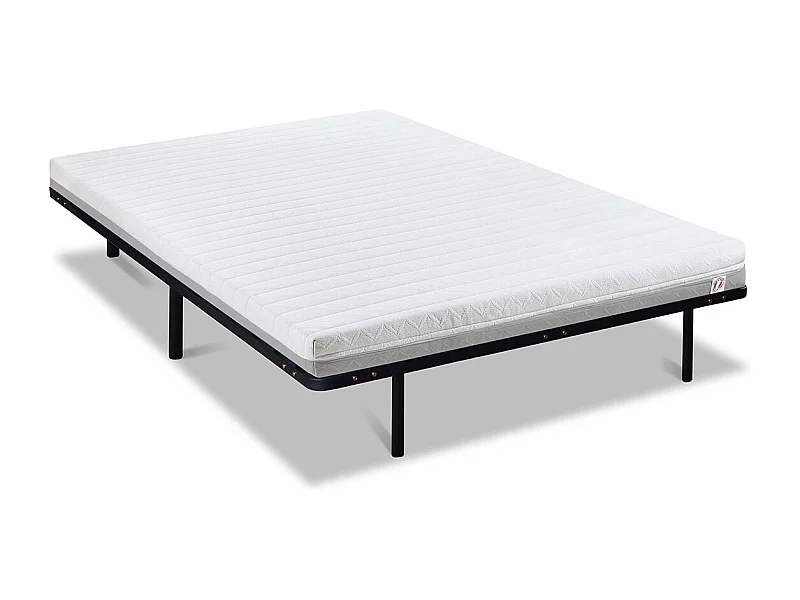 OLYMPE LITERIE | Ensemble VENUS 90x190 cm | Matelas Mousse Haute Densité + Sommier Métal