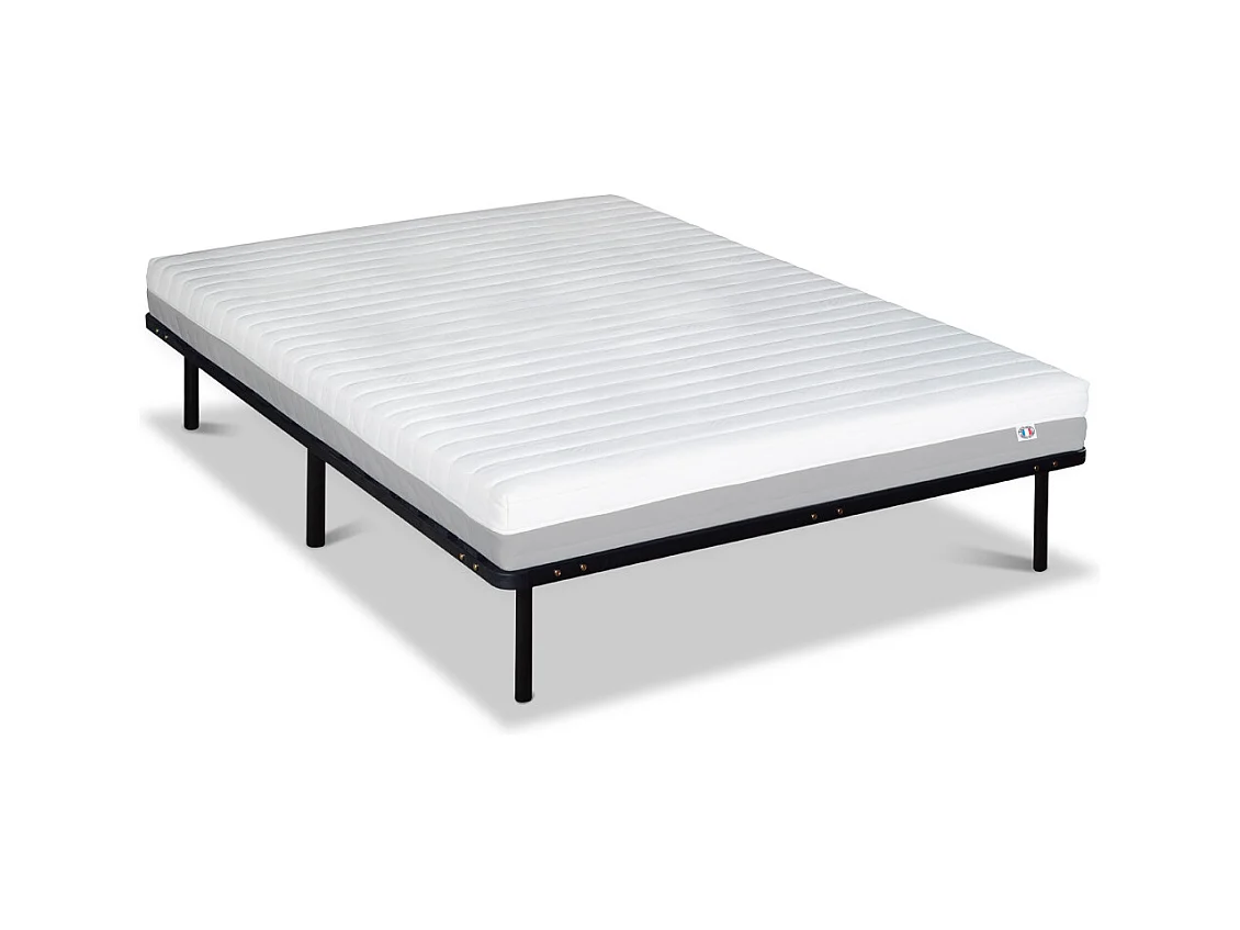 OLYMPE LITERIE | Ensemble VENUS 140x200 cm | Matelas Mousse Haute Densité + Sommier Métal