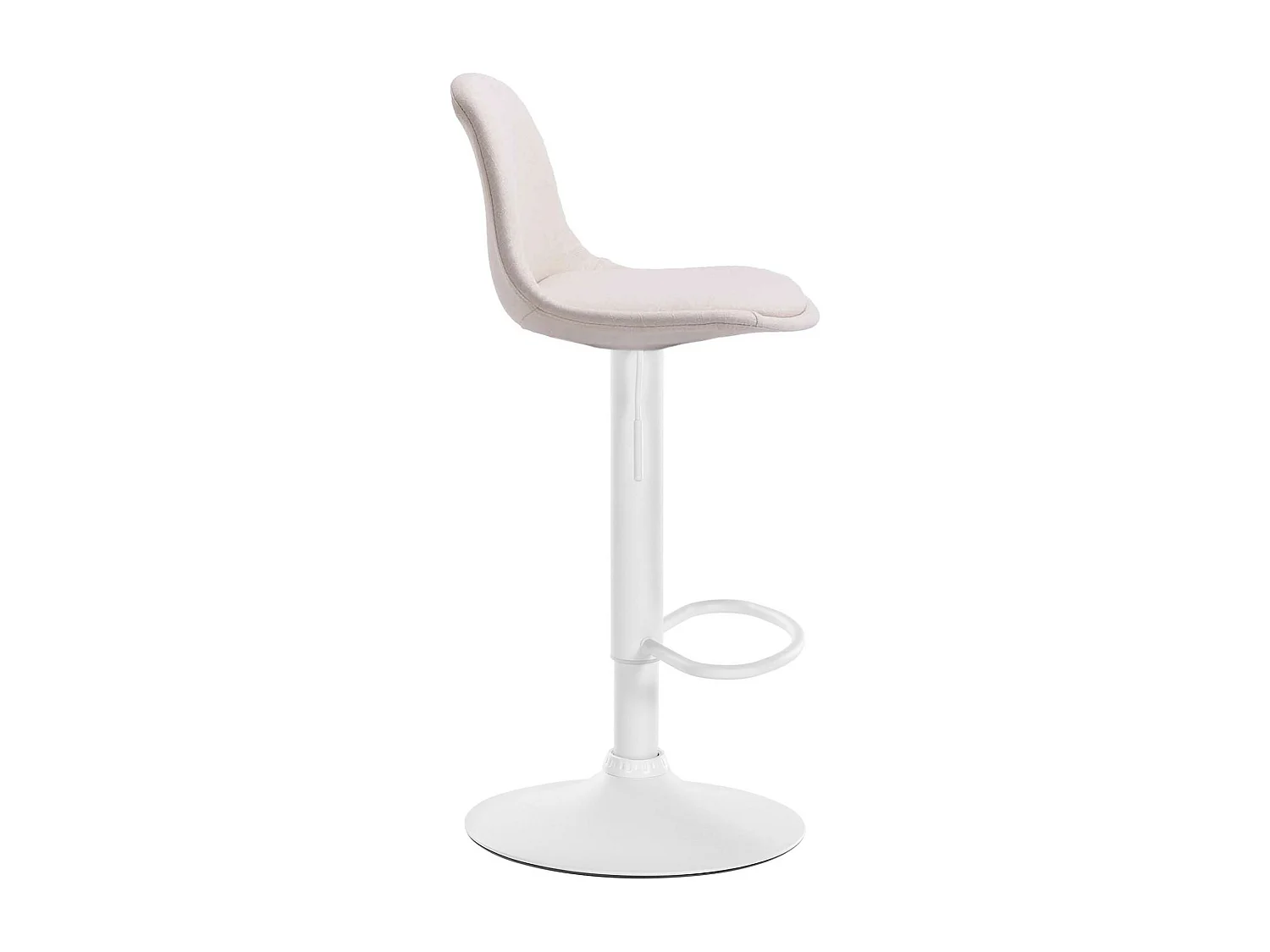 Tabouret de bar - Tissu & Métal - Crème - Kiel