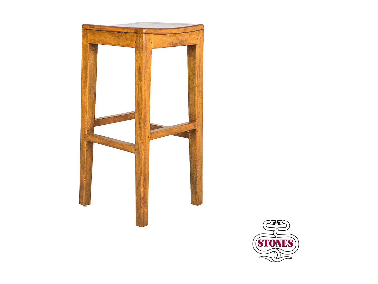 coleção hollywood - Banqueta de madeira marrom - Conjunto de 1 peça