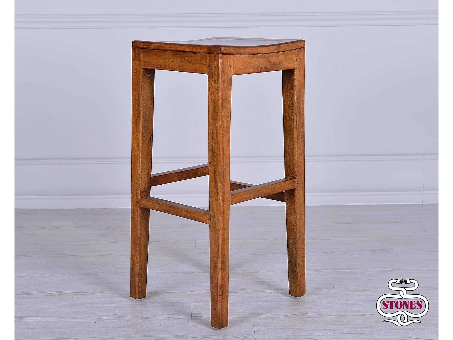 coleção hollywood - Banqueta de madeira marrom - Conjunto de 1 peça