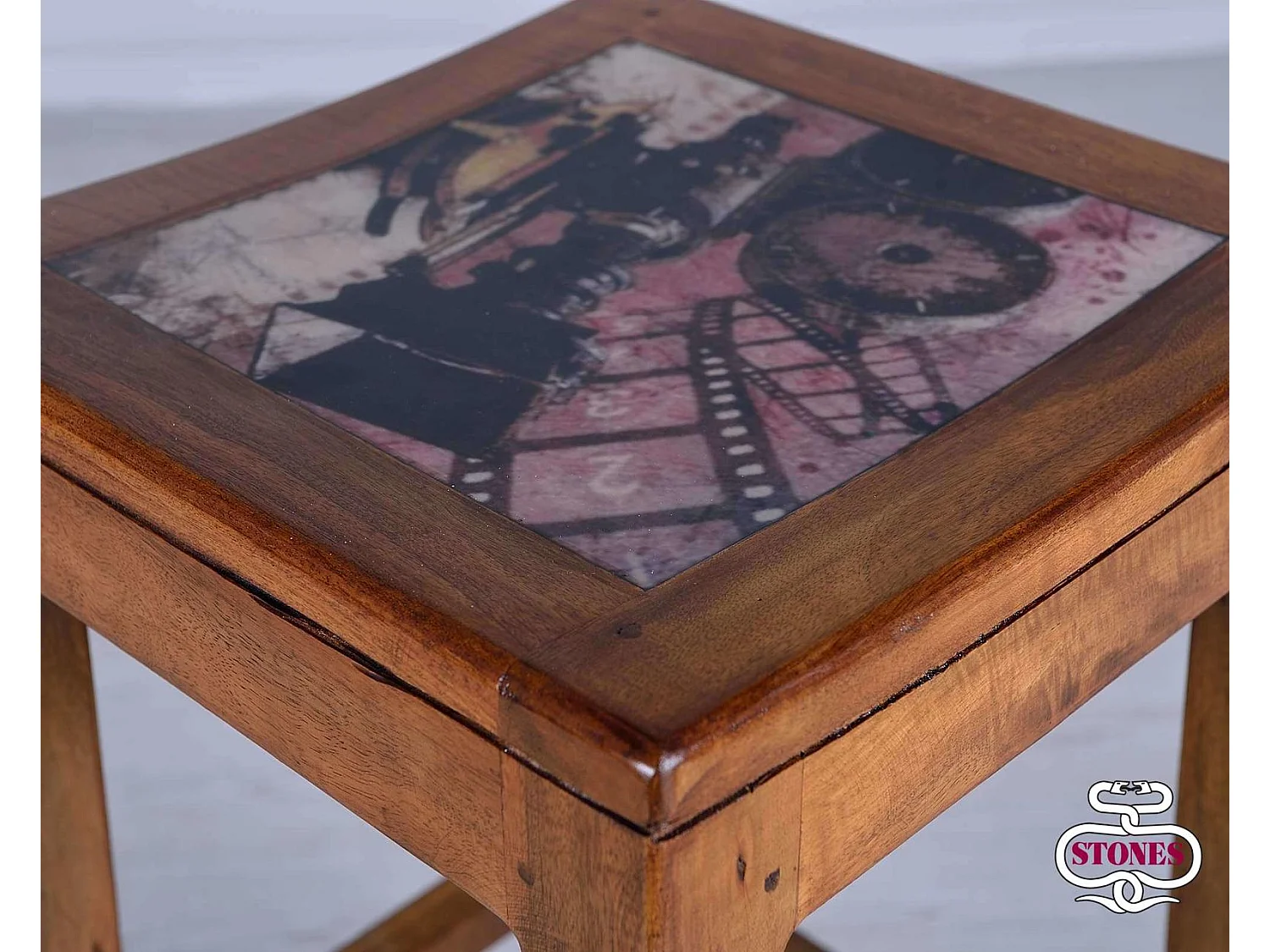 coleção hollywood - Banqueta de madeira marrom - Conjunto de 1 peça