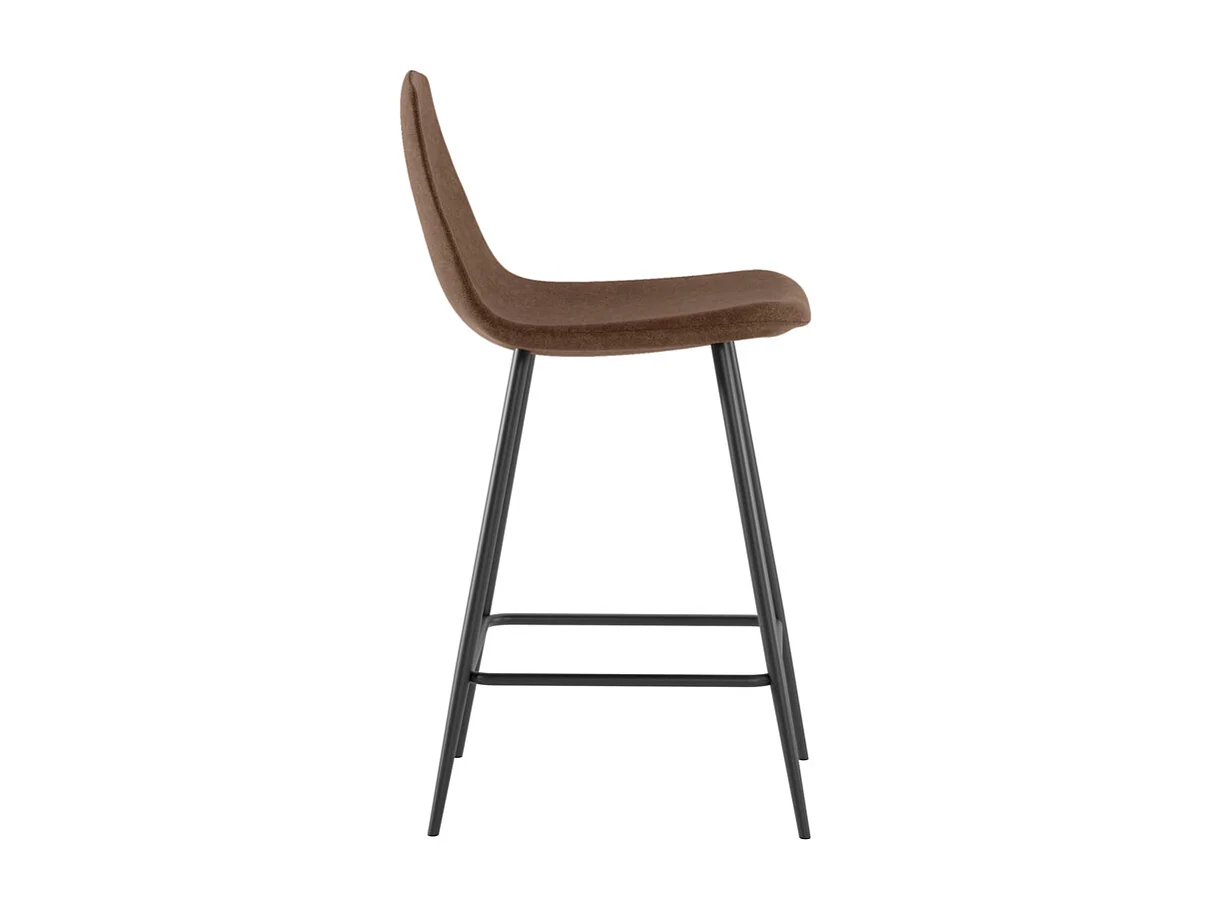 Brigitte Tabouret en éco-cuir marron Lot de 2 pcs