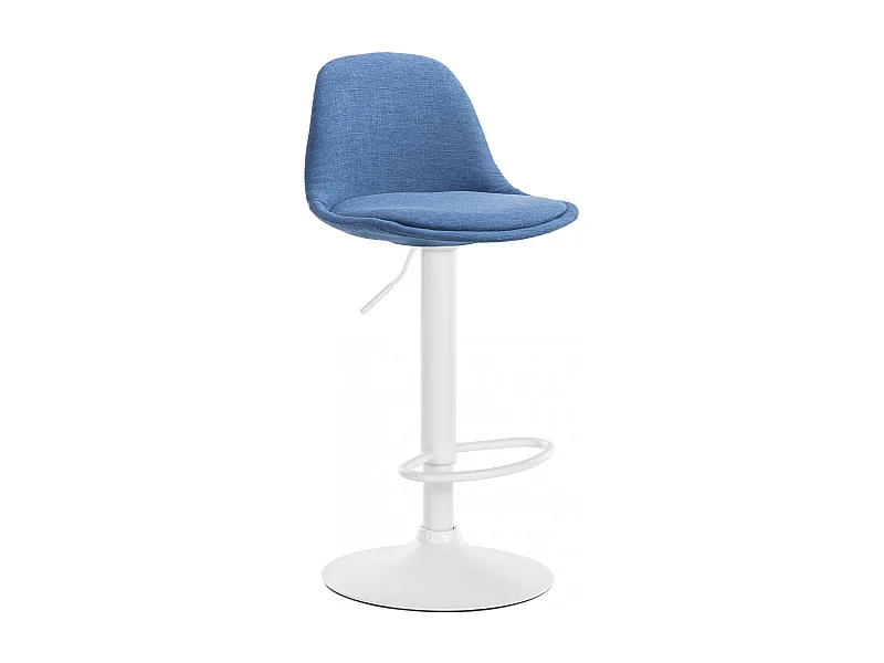 Tabouret de bar - Tissu & Métal - Bleu - Kiel