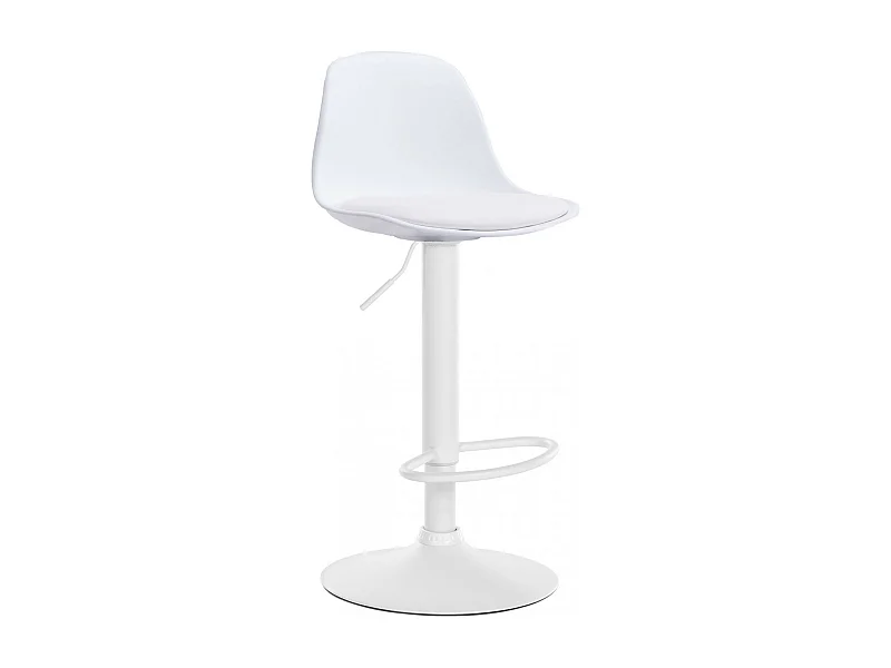 Tabouret de bar - Plastique & Métal - Blanc - Kiel