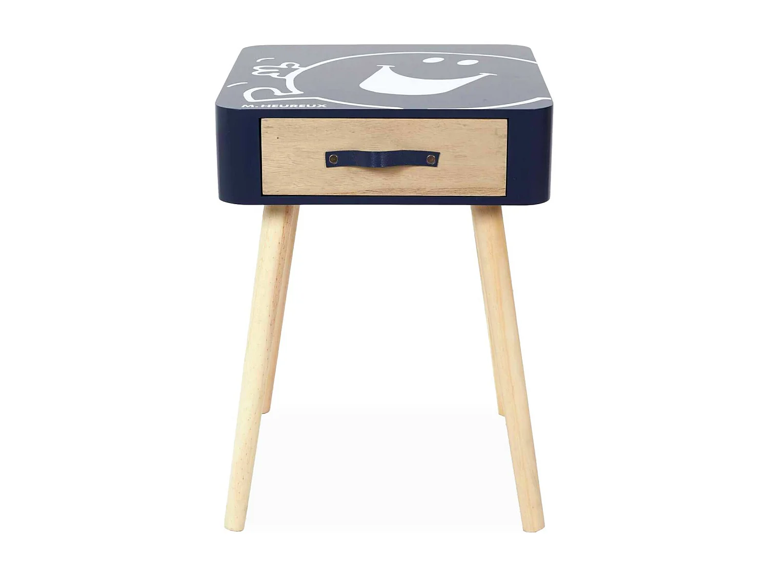 Table de chevet enfant collection Monsieur/Madame. Monsieur Heureux. bleu marine