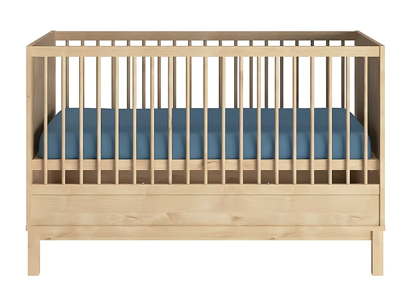 Pack lit bébé évolutif avec matelas 70x140 cm panneaux de fibres bois KIWI