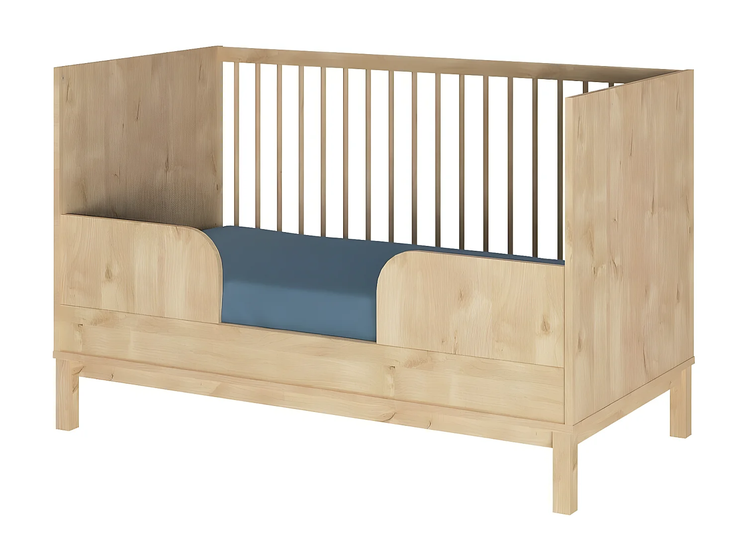 Pack lit bébé évolutif avec matelas 70x140 cm panneaux de fibres bois KIWI