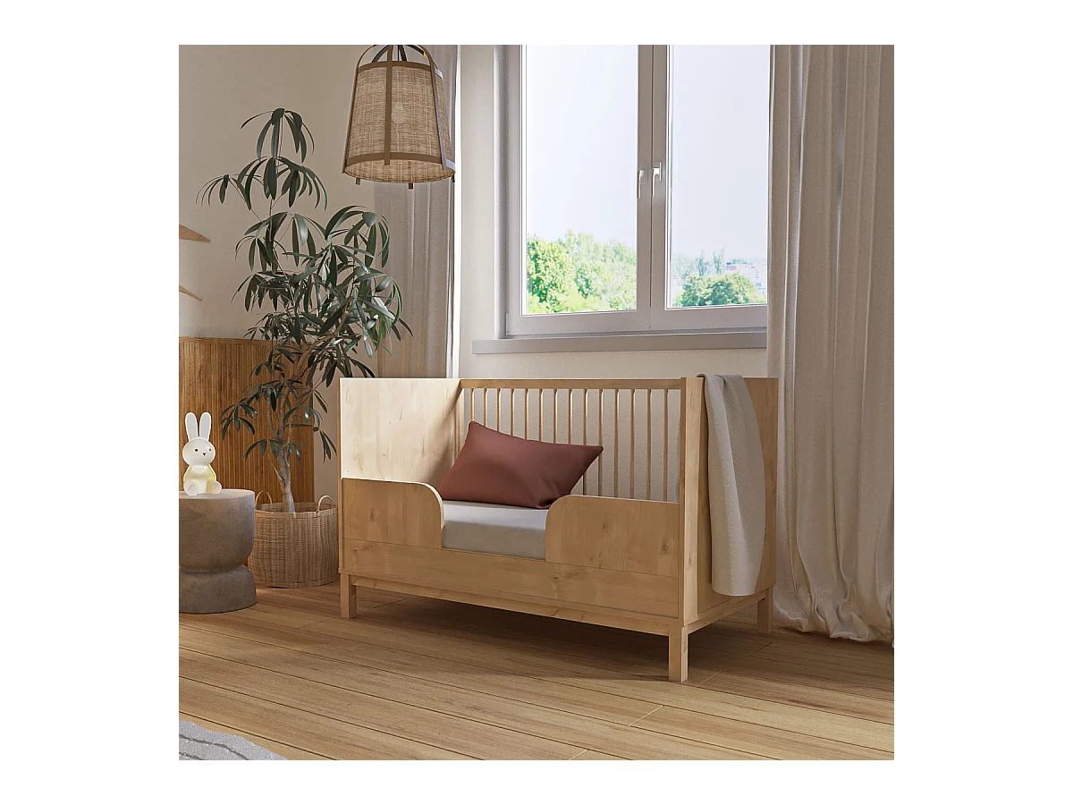 Lit bébé évolutif 70x140 cm panneaux de fibres bois KIWI