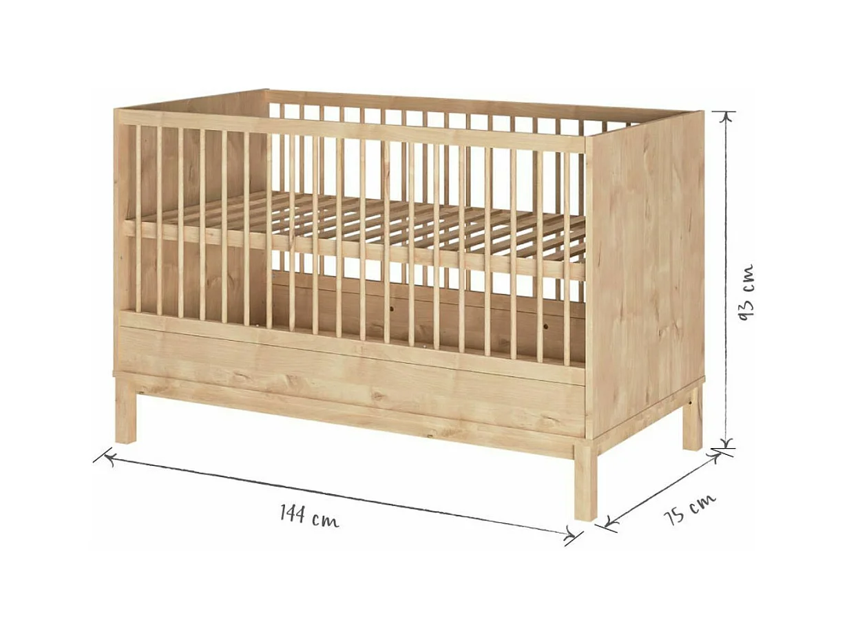 Lit bébé évolutif 70x140 cm panneaux de fibres bois KIWI