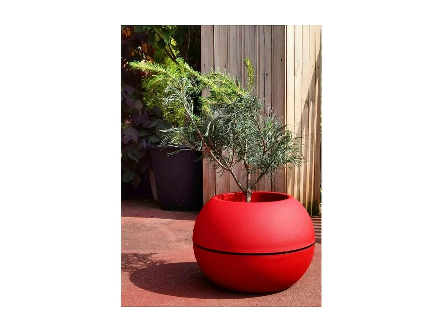 Kunststoff Blumenkübel Kugel Rot D40