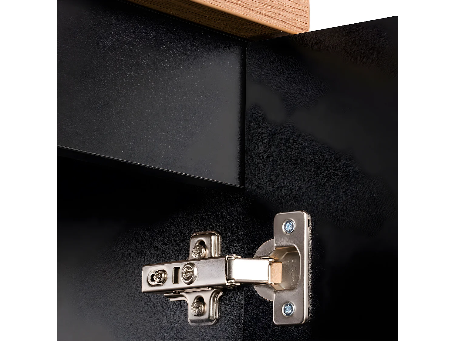 Meuble double vasque 120cm 4 portes Riva Noir et Bois