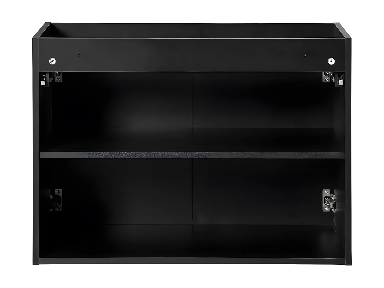 Meuble simple vasque 80cm 2 portes Riva Noir et Bois