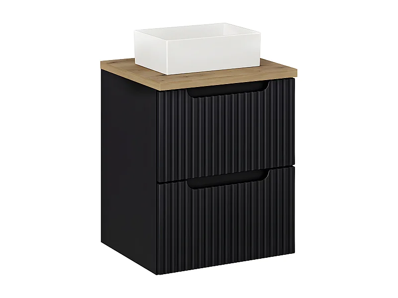 Mobile bagno con lavabo Riva nero e marrone 50cm